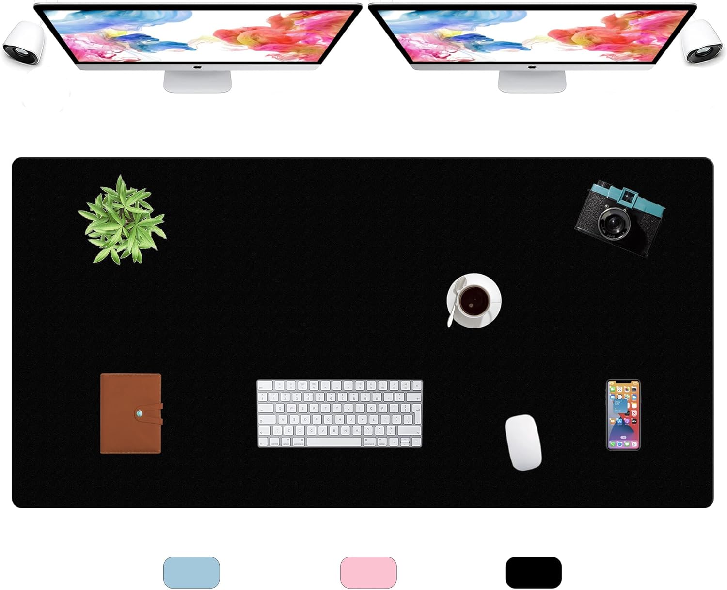 LL-COEUR XXL Leather Mouse Pad Gaming Keyboard Mat Waterproof Table Mat (Black, 1400 x 600 x 2 mm) - Image 23