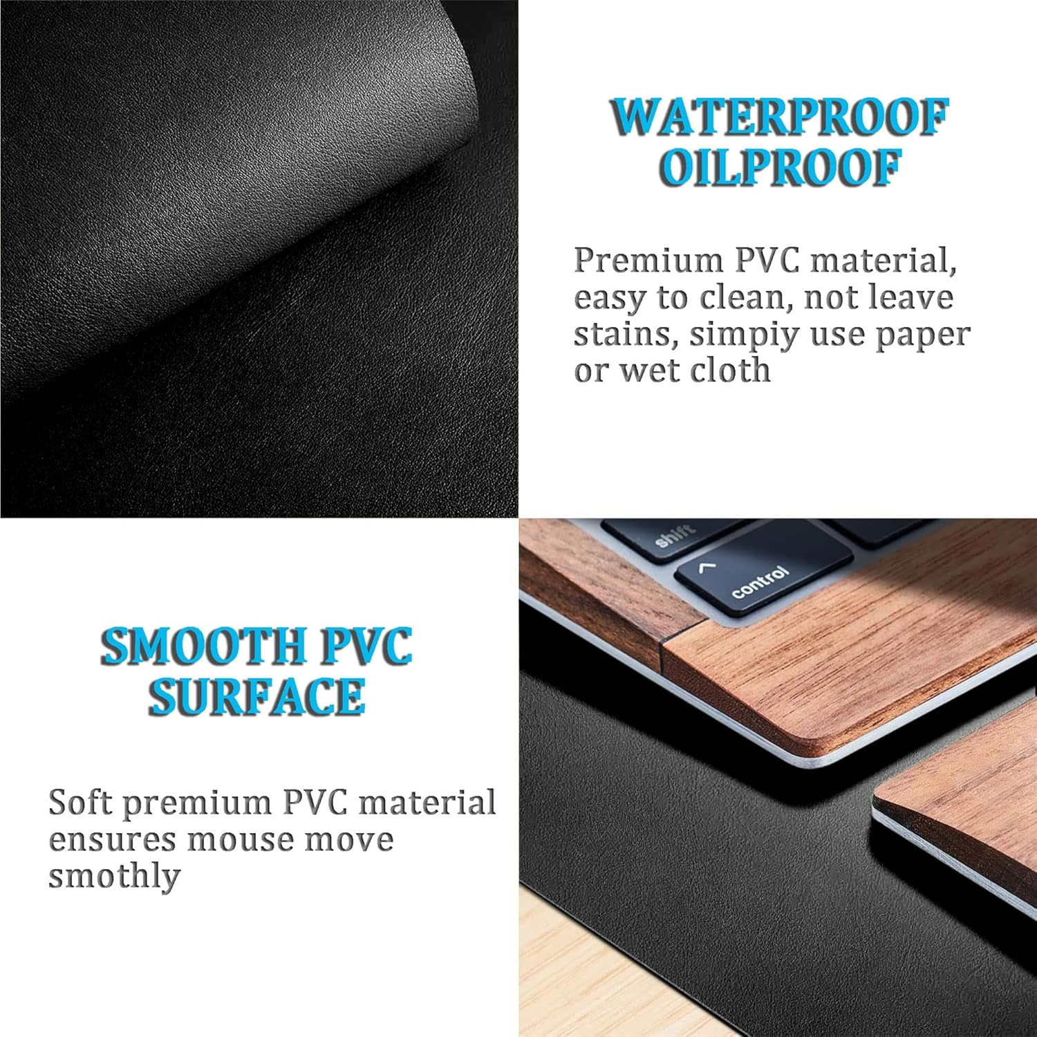 LL-COEUR XXL PVC Mouse Pad Gaming Keyboard Mat Waterproof Table Mat (Black, 1000 x 450 x 2.8 mm) - Image 6