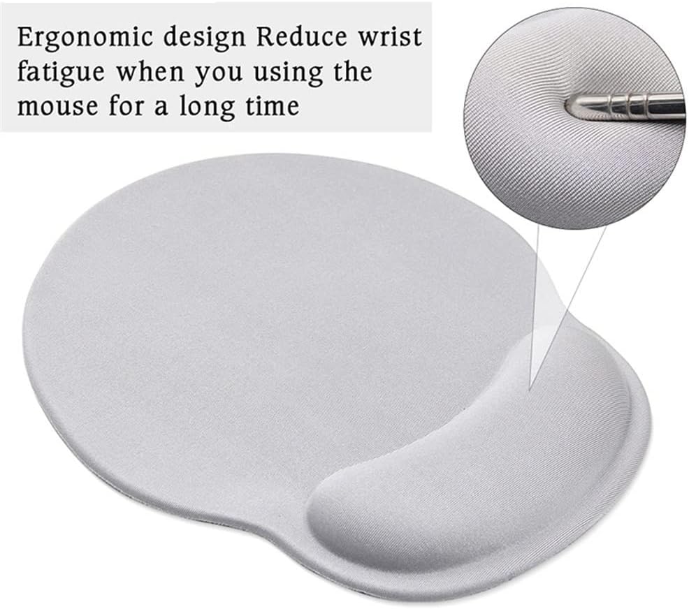 LLLSSS Ergonomics Memory Foam Mouse Pad with Wrist Rest Hand Wrist Mouse Pad Rubber Base(Black) - Image 4