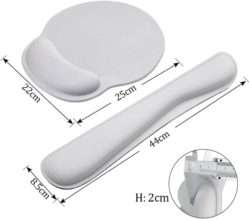 LLLSSS Ergonomics Memory Foam Mouse Pad with Wrist Rest Hand Wrist Mouse Pad Rubber Base(Black) - Image 2