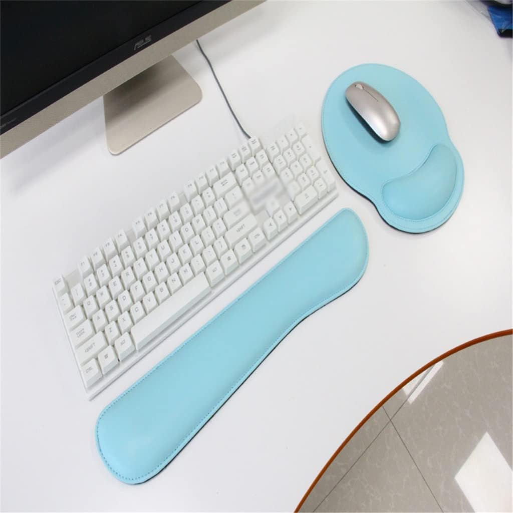 LLLSSS Leather Surface Mouse Pad with Wrist Rest Ergonomic Mouse Pad with Hand Wrist Mouse Pad Rubber Base(D) - Image 7