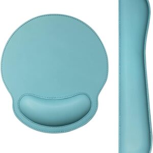LLLSSS Leather Surface Mouse Pad with Wrist Rest Ergonomic Mouse Pad with Hand Wrist Mouse Pad Rubber Base(D)