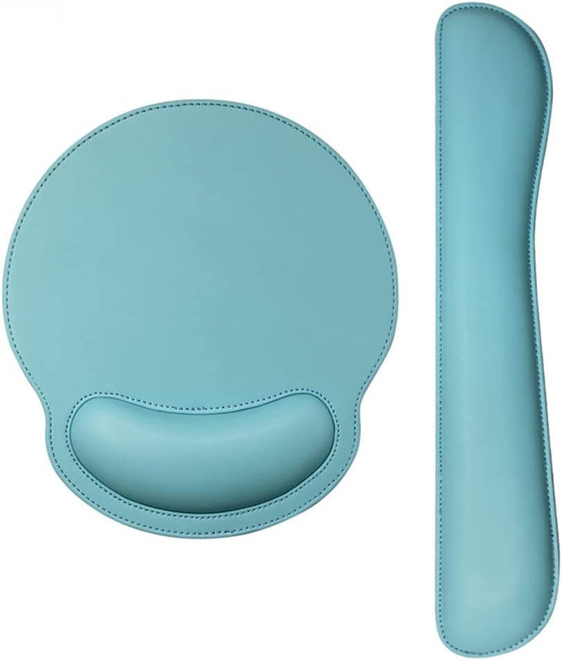 LLLSSS Leather Surface Mouse Pad with Wrist Rest Ergonomic Mouse Pad with Hand Wrist Mouse Pad Rubber Base(D)