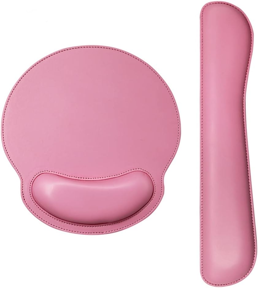 LLLSSS Leather Surface Mouse Pad with Wrist Rest Ergonomic Mouse Pad with Hand Wrist Mouse Pad Rubber Base(D) - Image 8