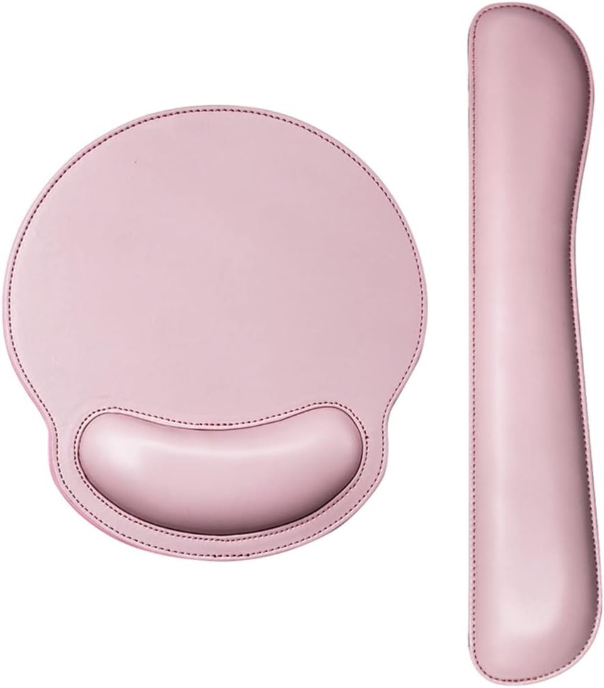 LLLSSS Leather Surface Mouse Pad with Wrist Rest Ergonomic Mouse Pad with Hand Wrist Mouse Pad Rubber Base(D) - Image 9