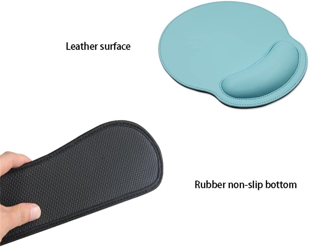 LLLSSS Leather Surface Mouse Pad with Wrist Rest Ergonomic Mouse Pad with Hand Wrist Mouse Pad Rubber Base(D) - Image 6