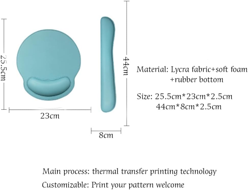 LLLSSS Leather Surface Mouse Pad with Wrist Rest Ergonomic Mouse Pad with Hand Wrist Mouse Pad Rubber Base(D) - Image 5