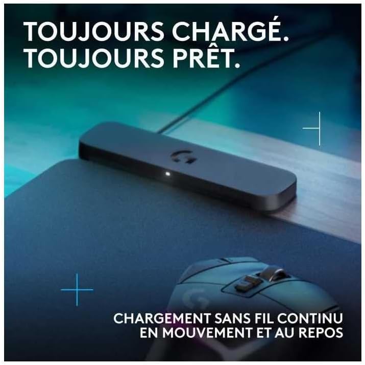 Logitech G POWERPLAY 2 Wireless Charging Mouse Pad for Compatible Gaming Mice, 34.5 X 28.4 cm (13.5 x 11.2 inches), 3.5 mm Height, for PC\/Mac - Black - Image 2