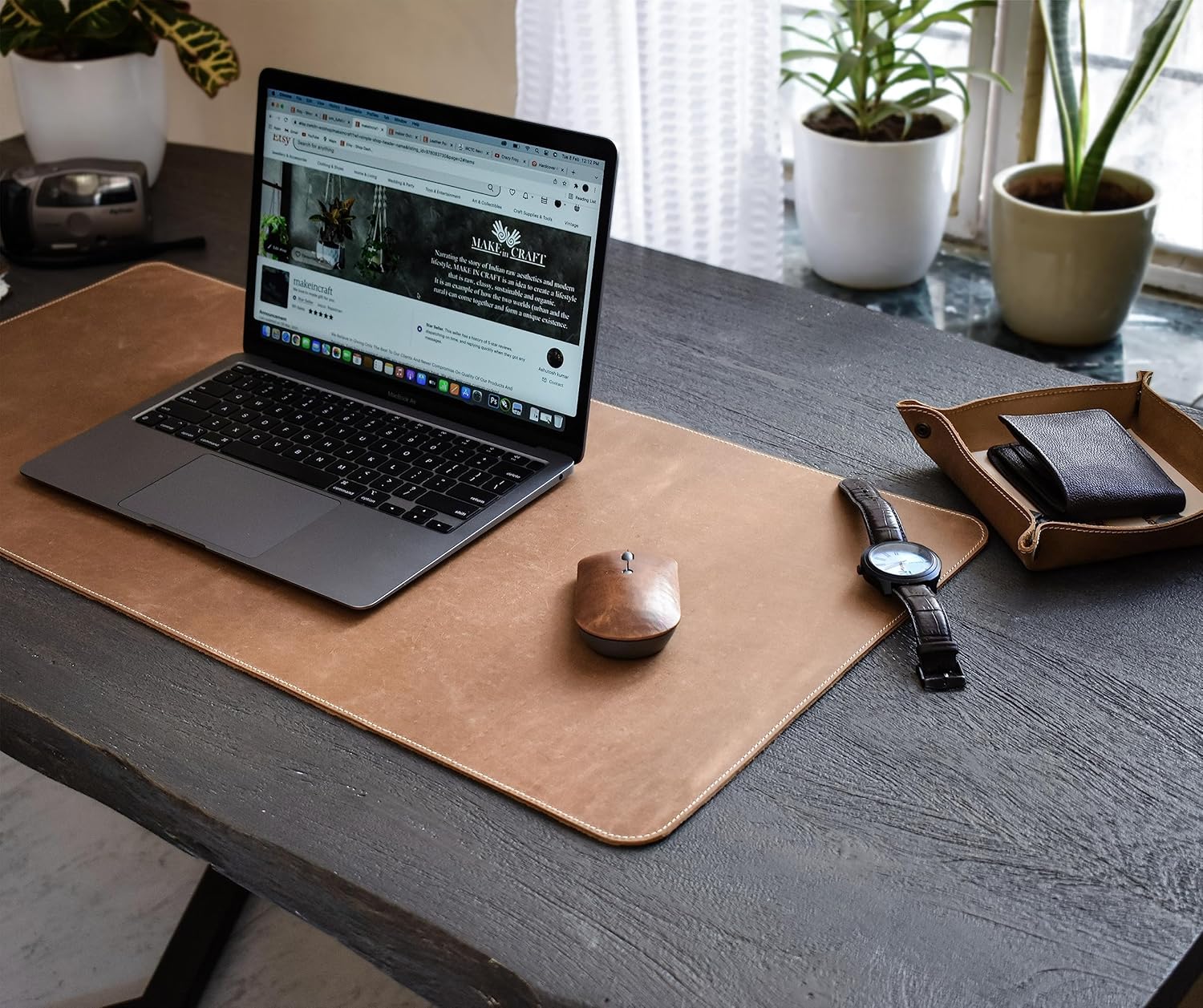 MAKEinCRAFT Custom Leather Mouse pad Personalised Mouse pad - Durable Leather -Leather Mouse Pad - Tech Accessories\u2026 (15x30 Inch, Dark Brown) - Image 8