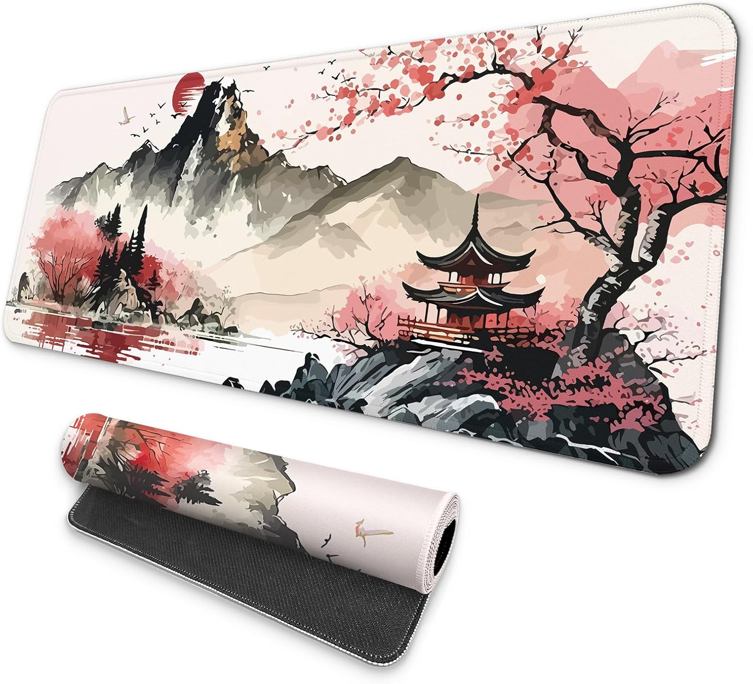 MAY FLOWER Large Gaming Mouse Pad, Full Keyboard Mat, Long Laptop Mousepad, Computer Mouse Mat for Home and Office, Anti-Slip Rubber Base, 31.5 x 11.8 Inches (Grey White Topographic Map) - Image 15