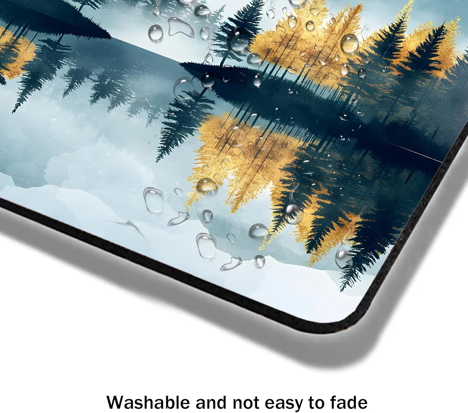 Mouse Pad, Cute Abstract Mountain Forest Mouse Pads for Desk, 9.5" x 7.9" Non-Slip Rubber Base Computer Mousepad with Women, Portable Square Design for Wireless Mouse and Pad Laptop Office & Travel - Image 4