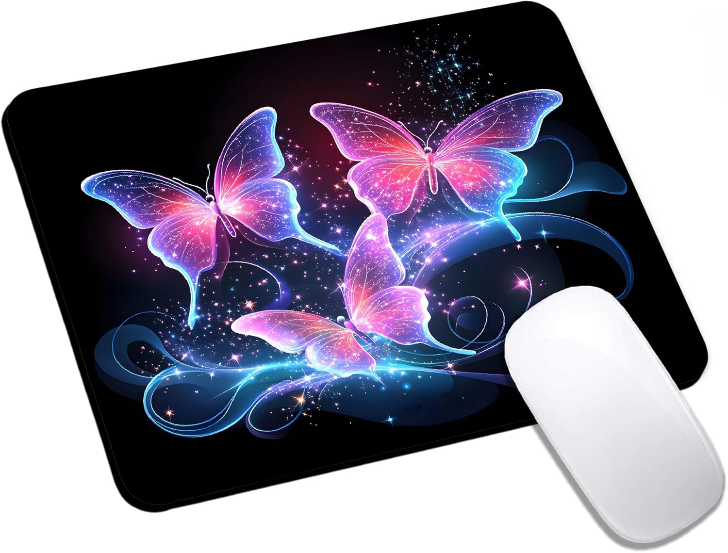Mouse Pad, Cute Abstract Mountain Forest Mouse Pads for Desk, 9.5" x 7.9" Non-Slip Rubber Base Computer Mousepad with Women, Portable Square Design for Wireless Mouse and Pad Laptop Office & Travel - Image 7