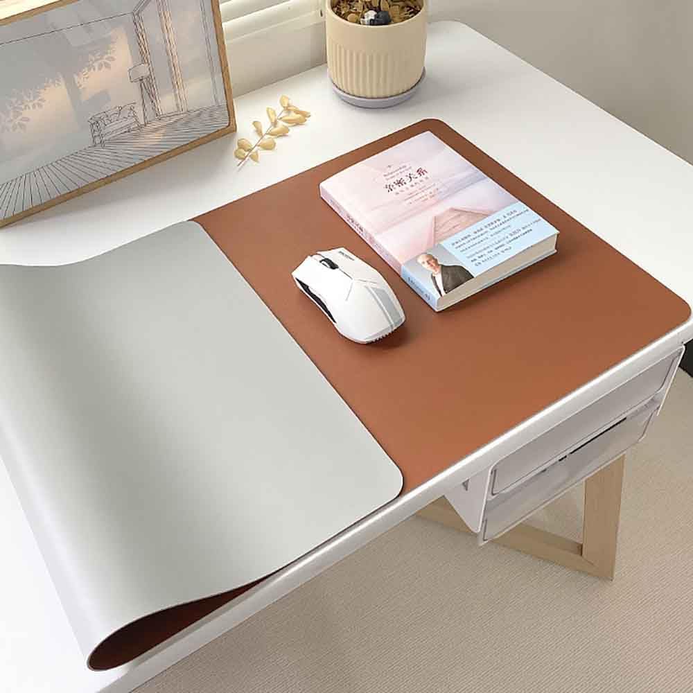 Mouse Pad Desk Mat Nonslip Rubber Base Waterproof Desk Blotter PU Leather Computer Mouse Pad (BlackGray,40x60 cm) - Image 23