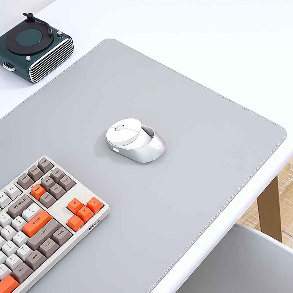 Mouse Pad Desk Mat Nonslip Rubber Base Waterproof Desk Blotter PU Leather Computer Mouse Pad (BlackGray,40x60 cm) - Image 6