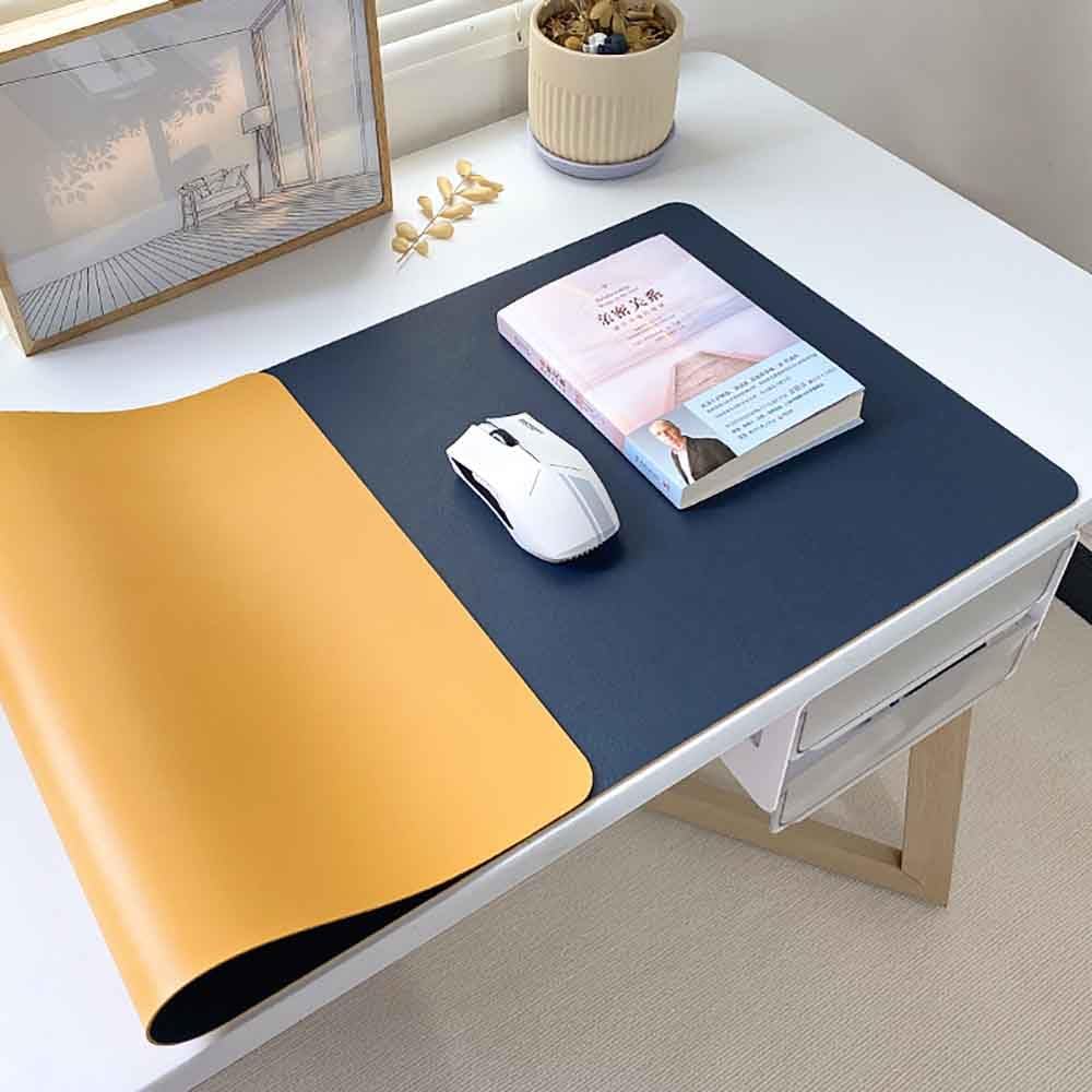 Mouse Pad Desk Mat Nonslip Rubber Base Waterproof Desk Blotter PU Leather Computer Mouse Pad (BlackGray,40x60 cm) - Image 21