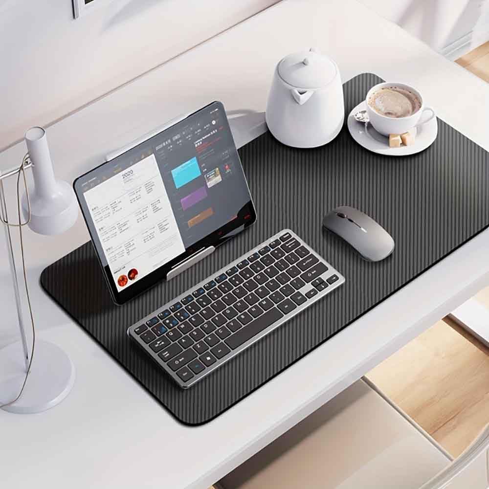 Mouse Pad Desk Mat Nonslip Rubber Base Waterproof Desk Blotter PU Leather Computer Mouse Pad (BlackGray,40x60 cm) - Image 13