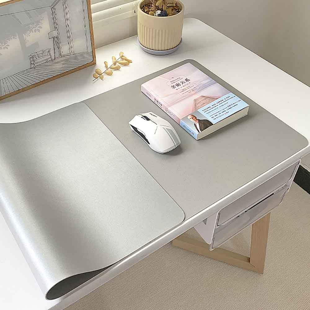 Mouse Pad Desk Mat Nonslip Rubber Base Waterproof Desk Blotter PU Leather Computer Mouse Pad (BlackGray,40x60 cm) - Image 7