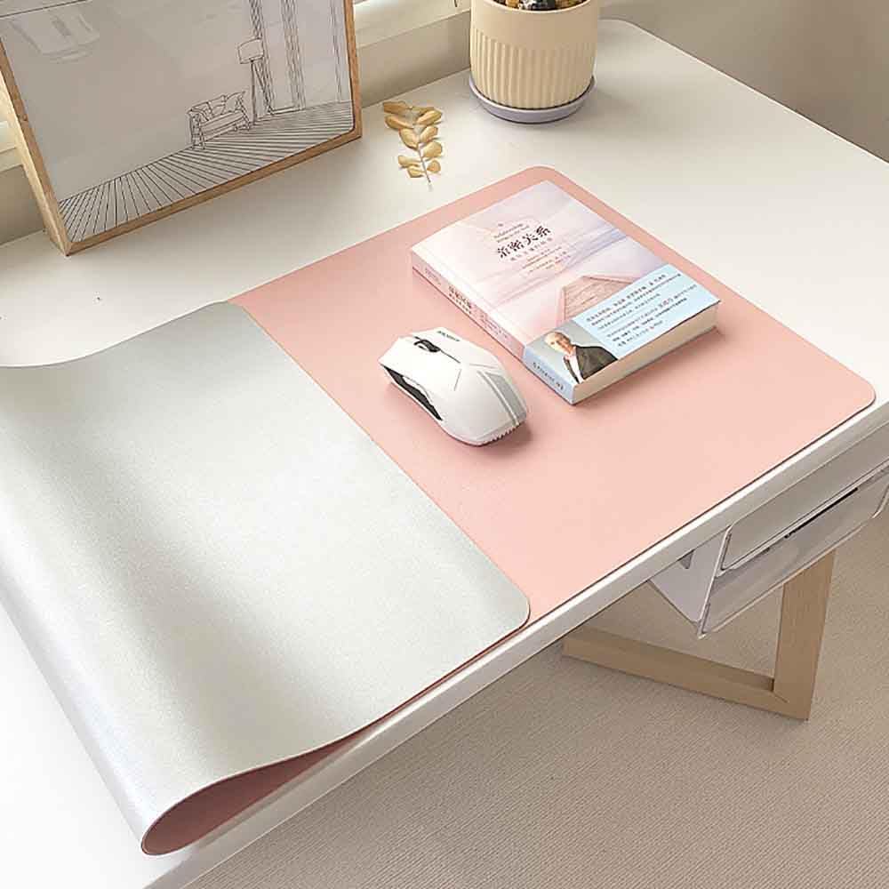 Mouse Pad Desk Mat Nonslip Rubber Base Waterproof Desk Blotter PU Leather Computer Mouse Pad (Pink Pro,40x60 cm)