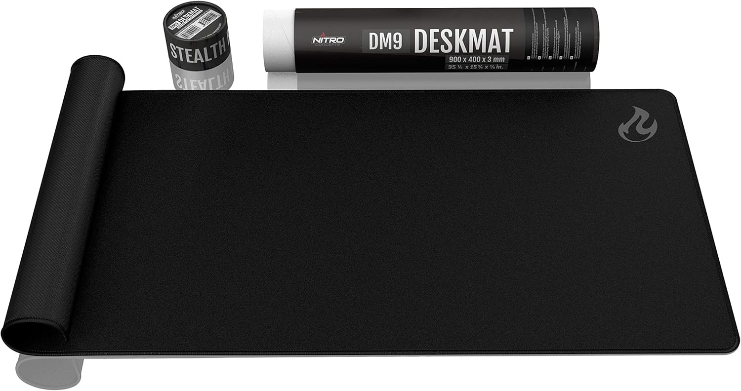 NITRO CONCEPTS DM12 Deskmat Desk Pad - Mouse Pad - 1200x600mm - Black\/Red - Image 8