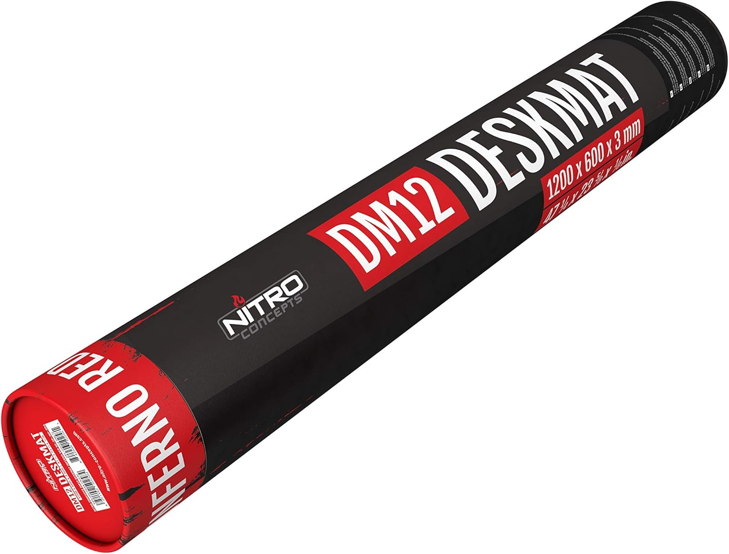 NITRO CONCEPTS DM12 Deskmat Desk Pad - Mouse Pad - 1200x600mm - Black\/Red - Image 7