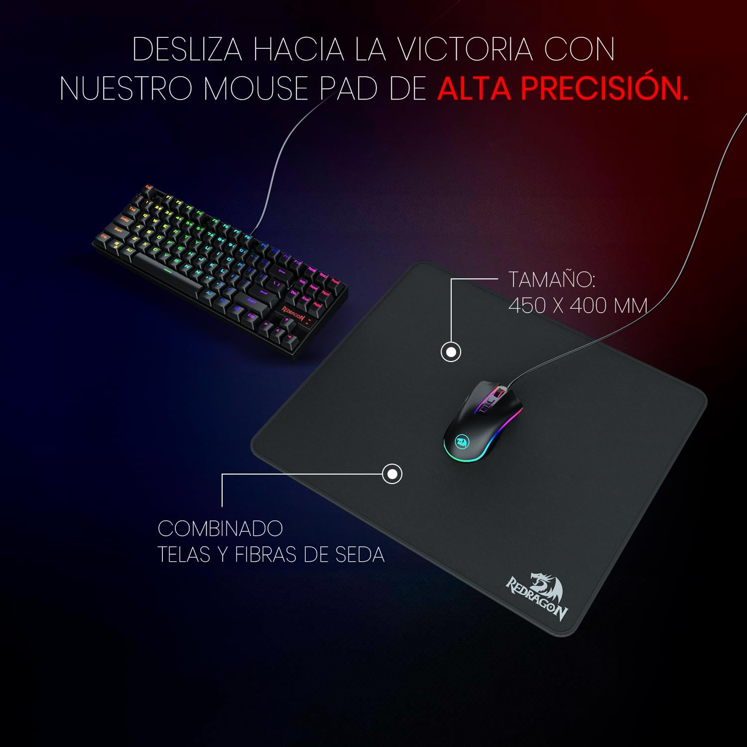 Redragon Mousepad Gamer Flick L P031 450X400X4MM, Large, 1299 - Image 6
