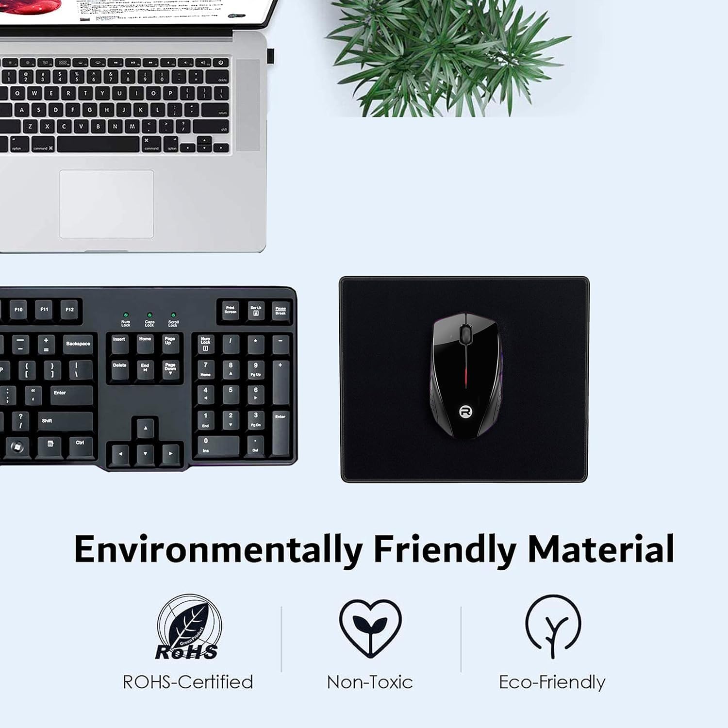 SaiTech IT 5 Pack 2mm Mouse Pad with Stitched Edges Non-Slip Rubber Base, Premium-Textured and Waterproof Mousepads Bulk, Mouse Pad for Computers, Laptop, Office & Home, 8.66 x 7.1 inch - Image 7