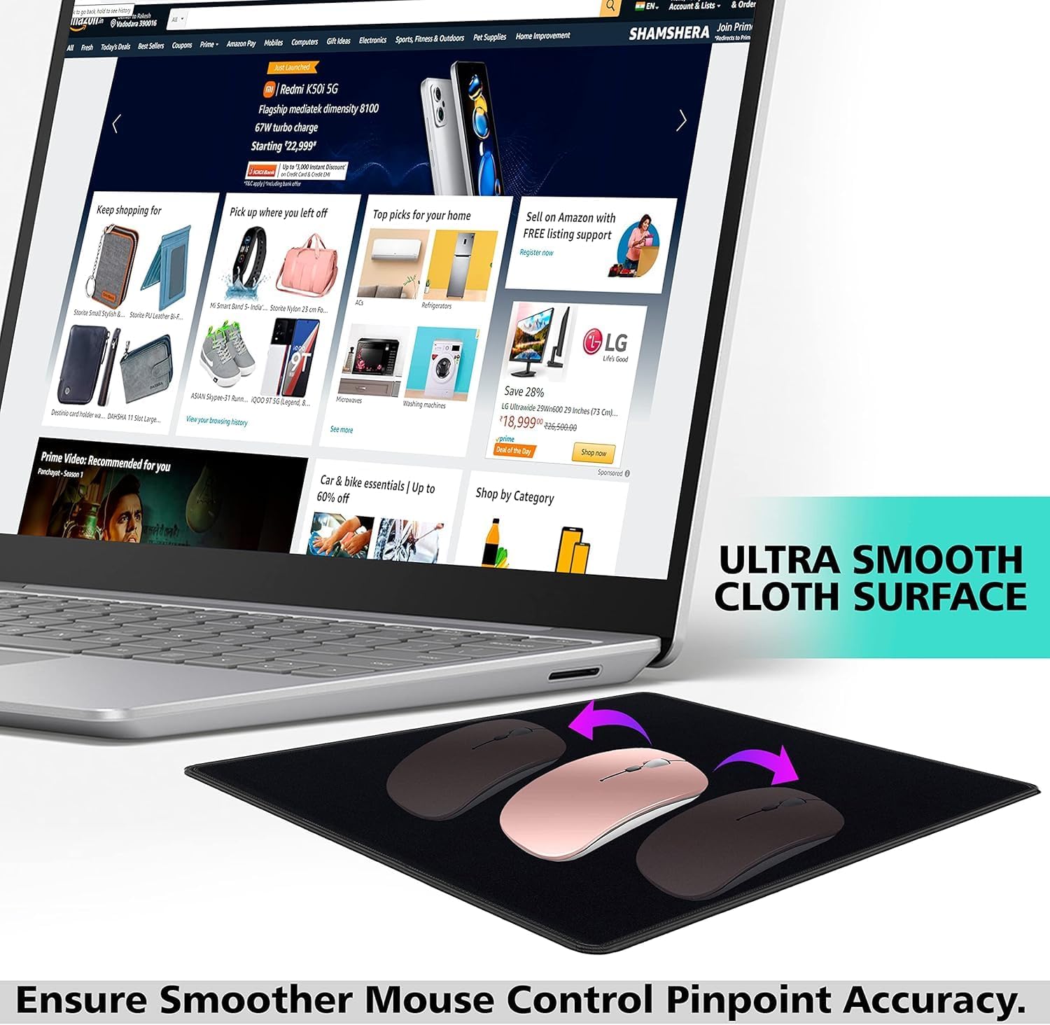 SaiTech IT 5 Pack 2mm Mouse Pad with Stitched Edges Non-Slip Rubber Base, Premium-Textured and Waterproof Mousepads Bulk, Mouse Pad for Computers, Laptop, Office & Home, 8.66 x 7.1 inch - Image 8