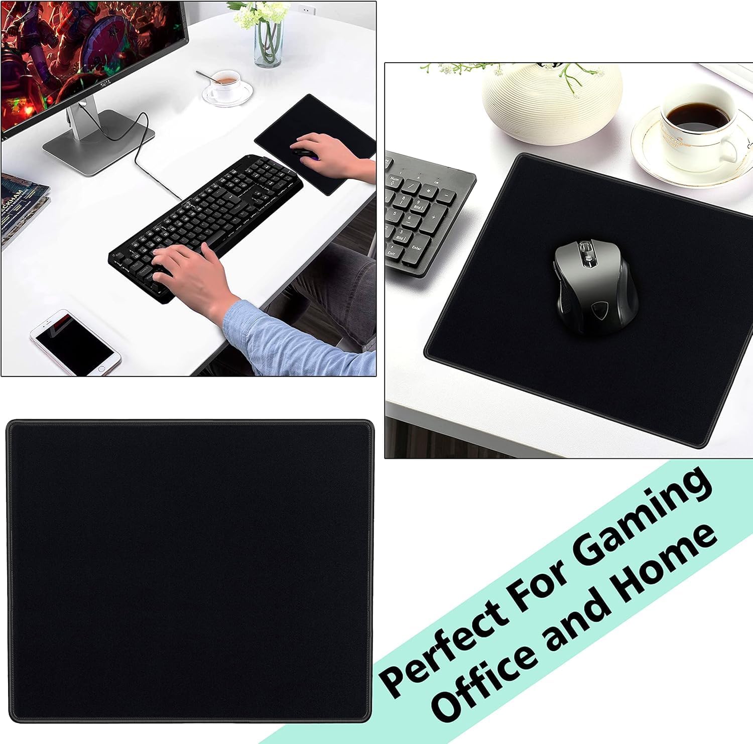 SaiTech IT 5 Pack 2mm Mouse Pad with Stitched Edges Non-Slip Rubber Base, Premium-Textured and Waterproof Mousepads Bulk, Mouse Pad for Computers, Laptop, Office & Home, 8.66 x 7.1 inch - Image 6