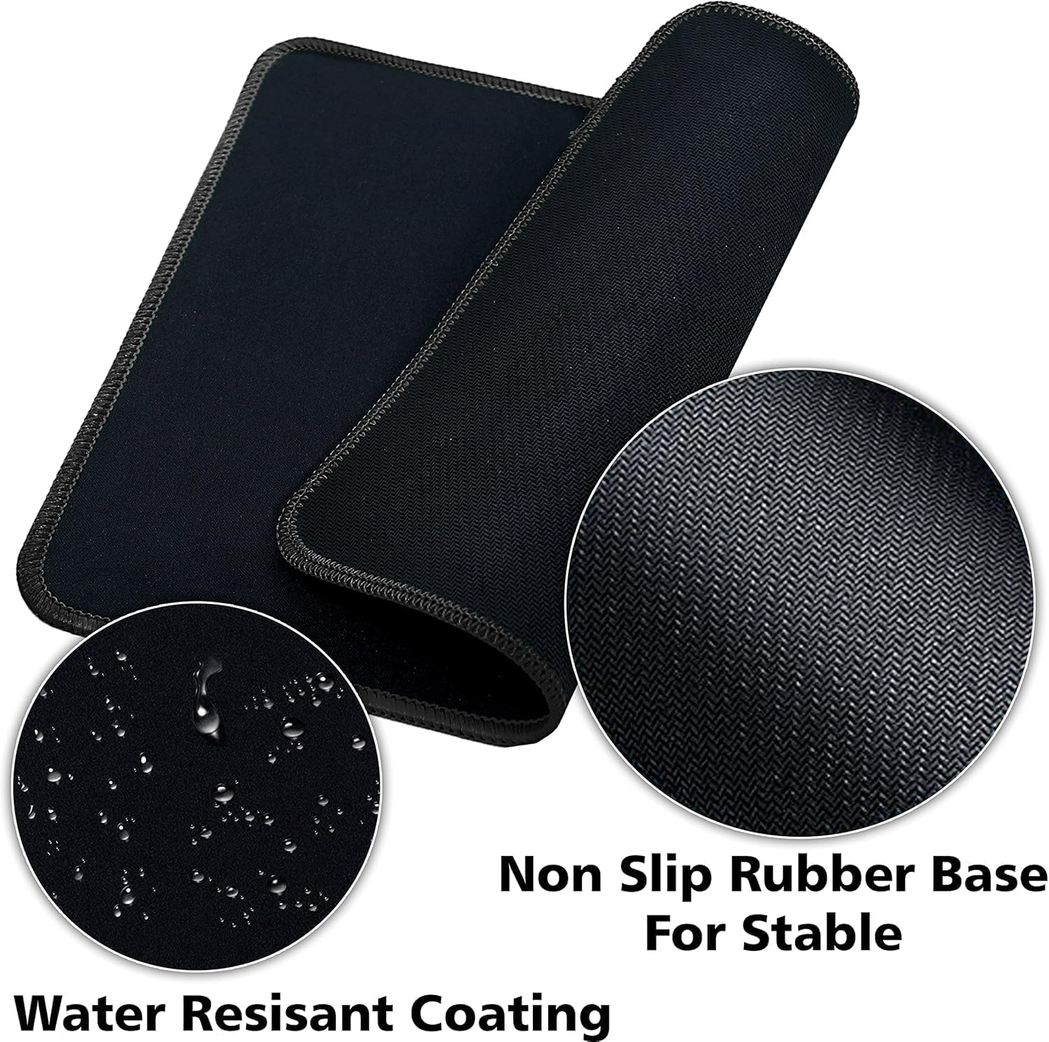 SaiTech IT 5 Pack 2mm Mouse Pad with Stitched Edges Non-Slip Rubber Base, Premium-Textured and Waterproof Mousepads Bulk, Mouse Pad for Computers, Laptop, Office & Home, 8.66 x 7.1 inch - Image 4