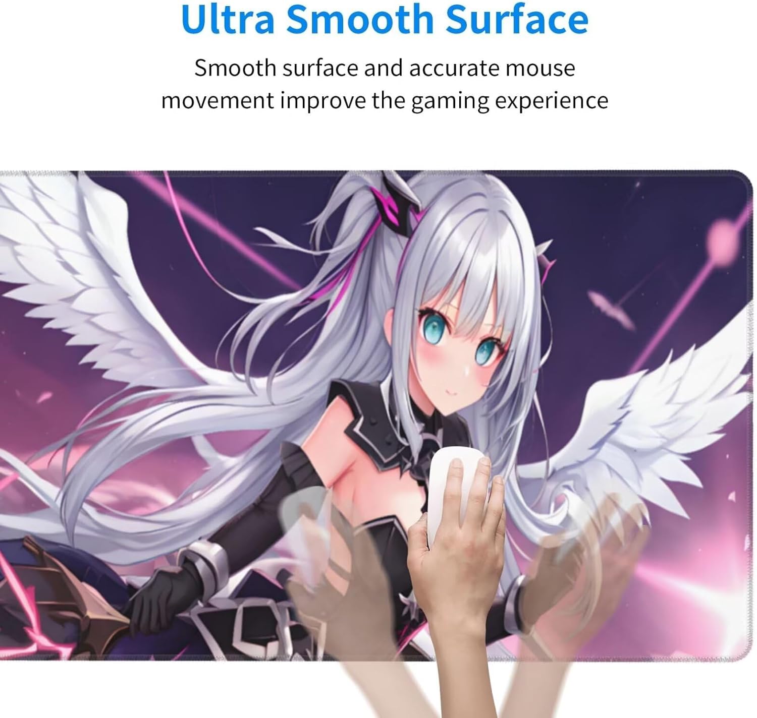 Sexy Mouse Pad Anime Desk Mat, Large Mouse Pad 47.2x23.6 inch, XXL Mousepad with Non-Slip Rubber Base, Waterproof Computer Keyboard Mat with Stitched Edges, Gaming Mousepad for Desk Office Decor Q698 - Image 3