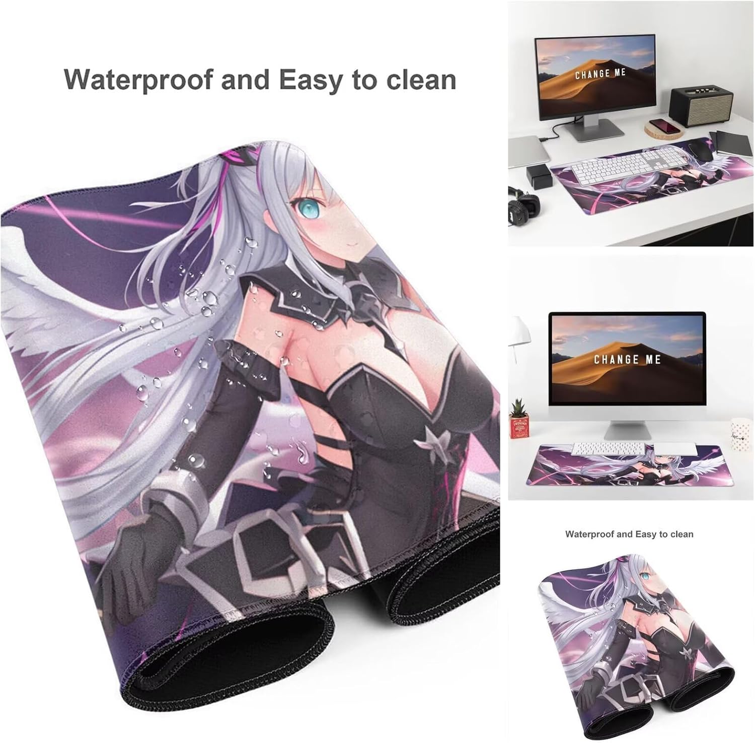 Sexy Mouse Pad Anime Desk Mat, Large Mouse Pad 47.2x23.6 inch, XXL Mousepad with Non-Slip Rubber Base, Waterproof Computer Keyboard Mat with Stitched Edges, Gaming Mousepad for Desk Office Decor Q698 - Image 6