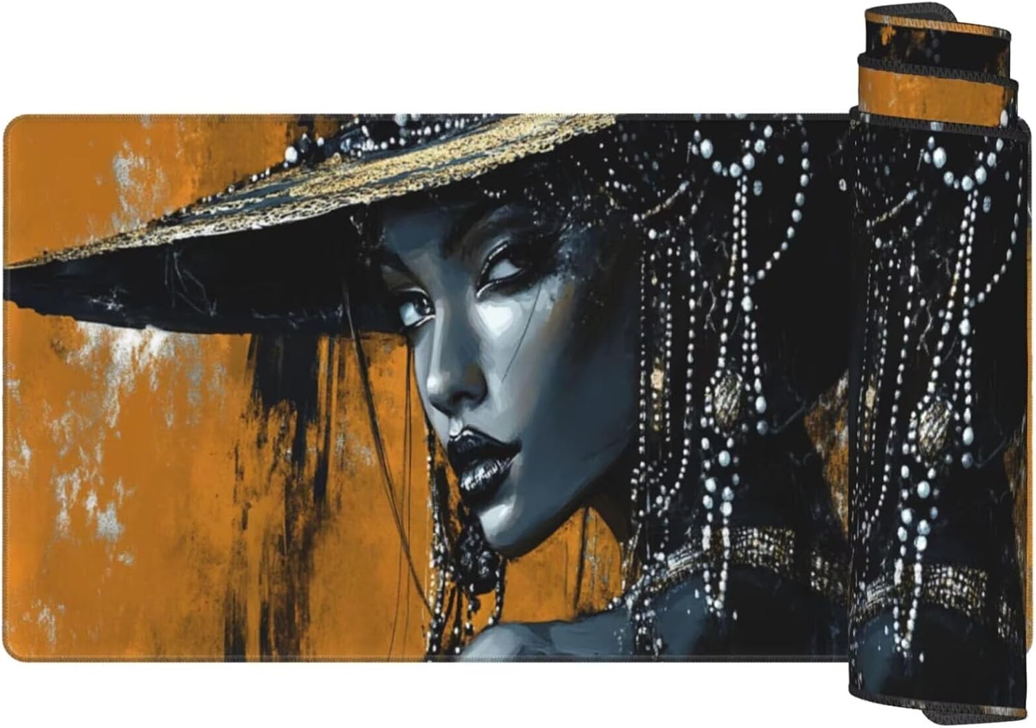 Sexy Mouse Pad Woman Desk Mat, Large Mouse Pad 39.4x19.7 inch, XXL Mousepad with Non-Slip Rubber Base, Waterproof Computer Keyboard Mat with Stitched Edges, Gaming Mousepad for Desk Office Decor Q692