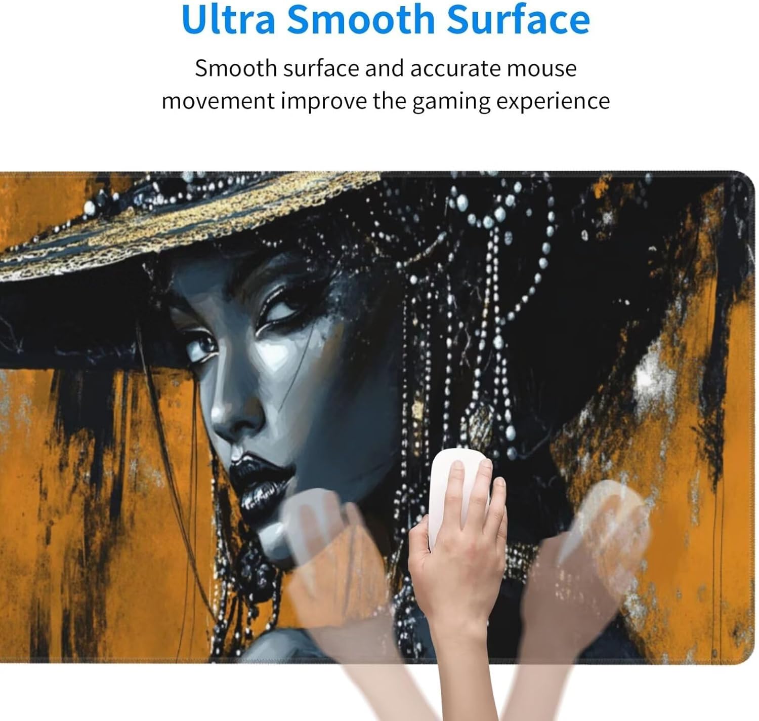 Sexy Mouse Pad Woman Desk Mat, Large Mouse Pad 39.4x19.7 inch, XXL Mousepad with Non-Slip Rubber Base, Waterproof Computer Keyboard Mat with Stitched Edges, Gaming Mousepad for Desk Office Decor Q692 - Image 3