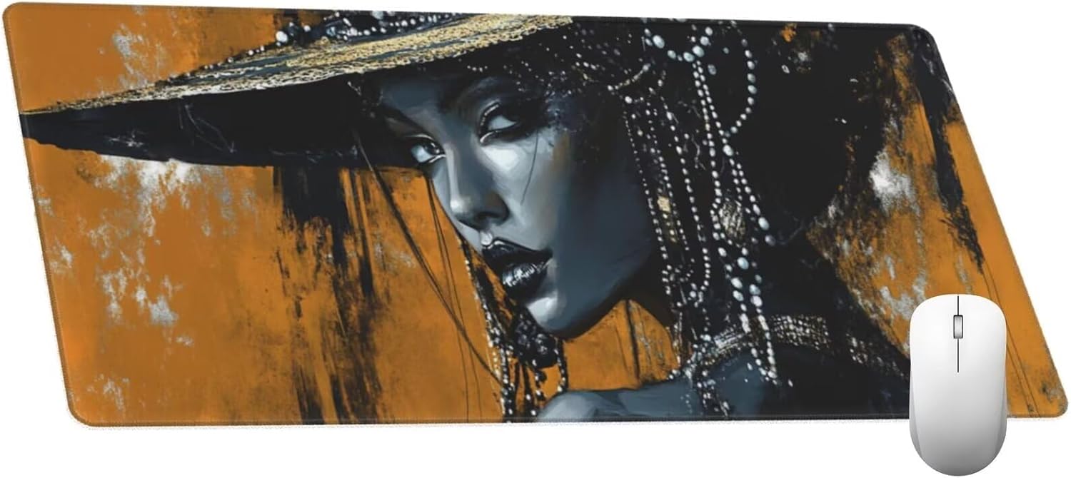 Sexy Mouse Pad Woman Desk Mat, Large Mouse Pad 39.4x19.7 inch, XXL Mousepad with Non-Slip Rubber Base, Waterproof Computer Keyboard Mat with Stitched Edges, Gaming Mousepad for Desk Office Decor Q692 - Image 4
