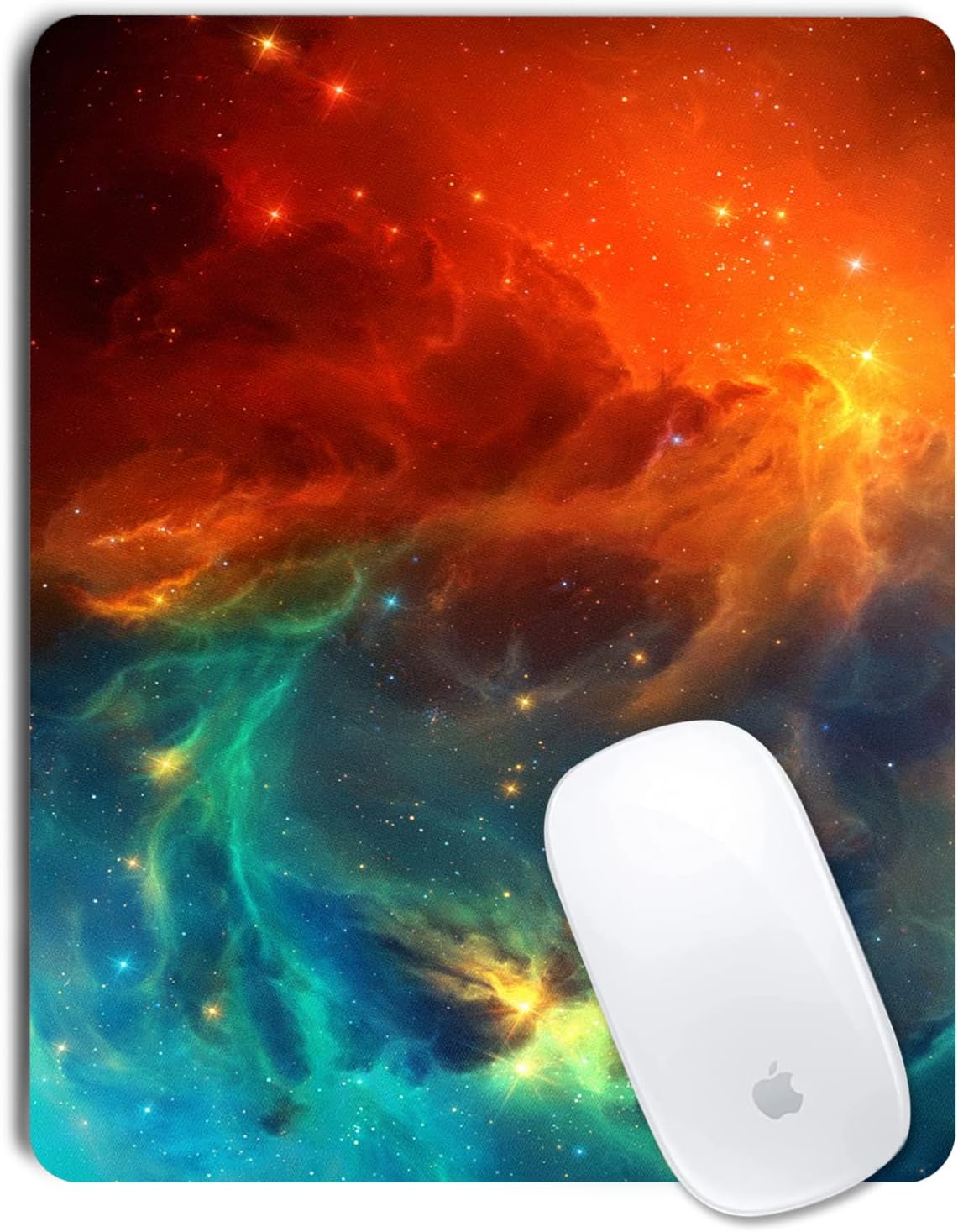 SHALYSONG Galaxy Mouse pad, Orange and Cyan Nebula Mouse Pads Office Computer Mousepad, Non-Slip Washable Small Mouse mat 9.5 X 7.9 inch - Image 8