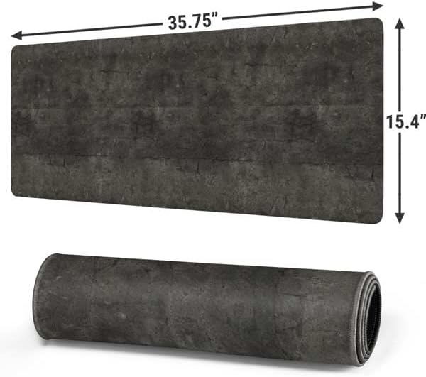 Skinit Extra Large Gaming Mouse Pad - Dark Iron Grey Concrete Design with Stitched Edges, Waterproof, Non-Slip Rubber Base, Desk Mat for Keyboard & Mouse, 35.75" x 15.4" inches - Image 2