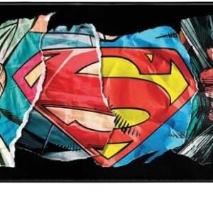 Skinit Extra Large Gaming Mouse Pad - Officially Licensed Superman S Shield Design with Stitched Edges, Waterproof, Non-Slip Rubber Base, Desk Mat for Keyboard & Mouse, 35.75" x 15.4" inches