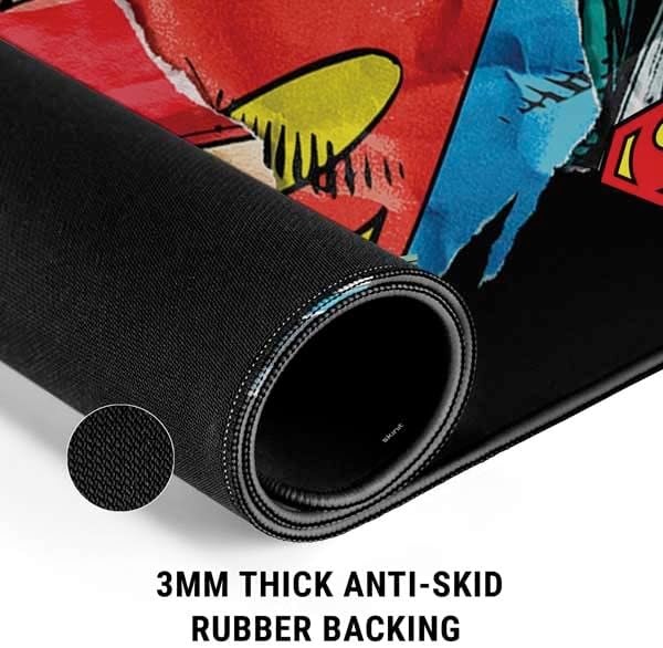 Skinit Extra Large Gaming Mouse Pad - Officially Licensed Superman S Shield Design with Stitched Edges, Waterproof, Non-Slip Rubber Base, Desk Mat for Keyboard & Mouse, 35.75" x 15.4" inches - Image 3