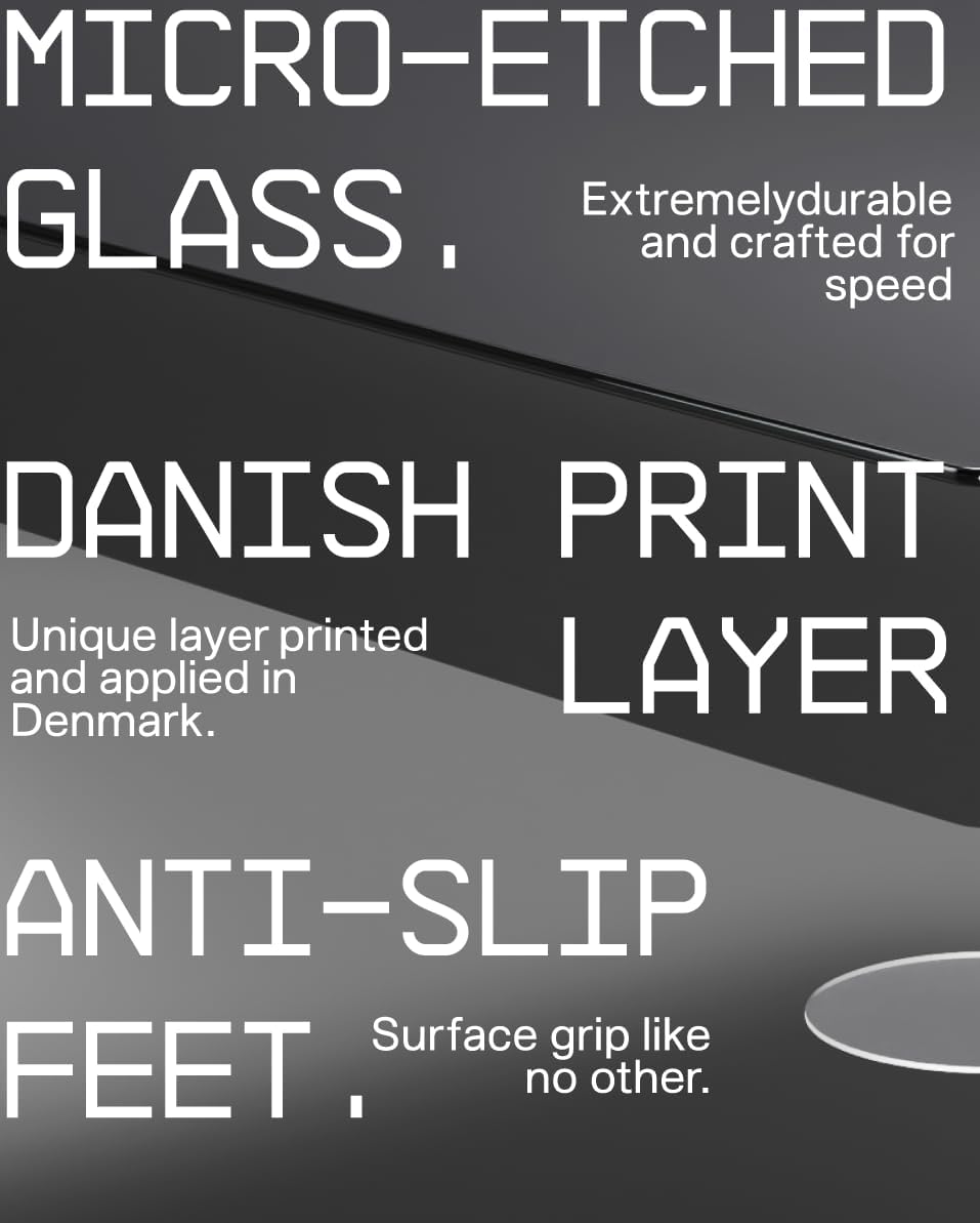 SkyPAD Glas 3.0 XL Gaming Mouse Pad with Cloud Logo | Professional Large Mouse Mat | 400 x 500 mm | Black | Special Glass Surface with Improved Precision and Speed - Image 5