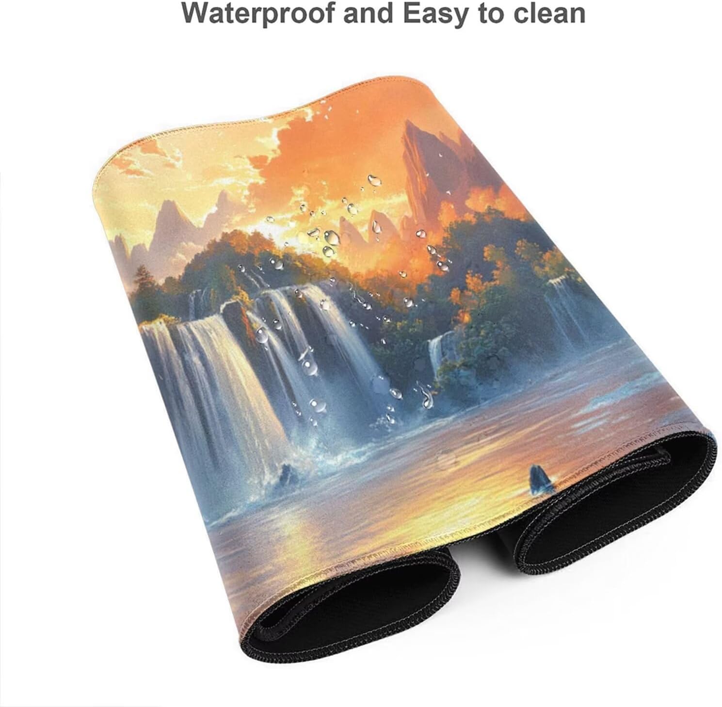 Sunset Mouse Pad Landscape Desk Mat,Large Mouse Pad 47.2x23.6 Inch,XXL Mousepad with Non-Slip Rubber Base,Waterproof Computer Keyboard Mat with Stitched Edges,Gaming Mousepad for Office Decor Q1084 - Image 5