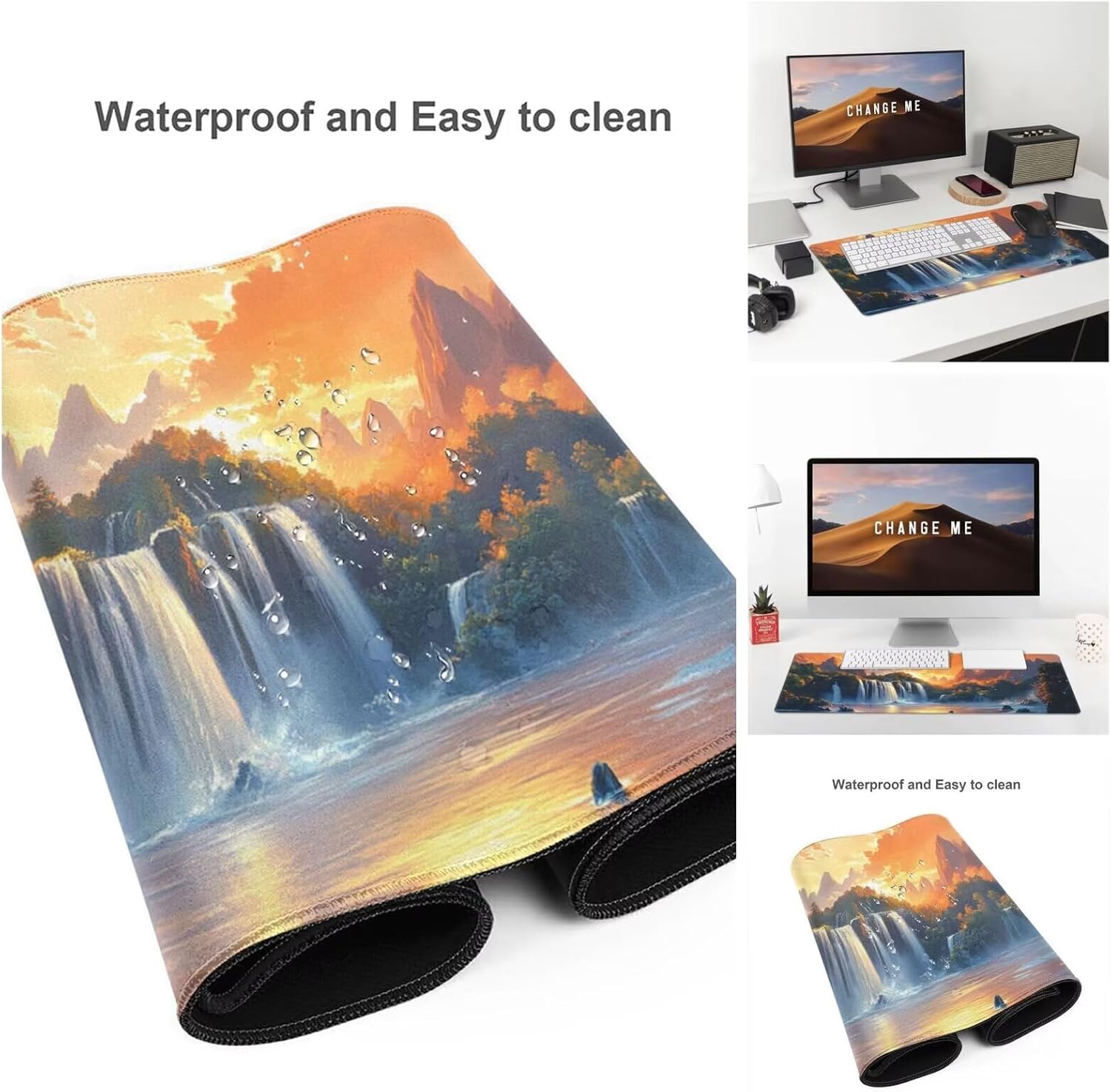 Sunset Mouse Pad Landscape Desk Mat,Large Mouse Pad 47.2x23.6 Inch,XXL Mousepad with Non-Slip Rubber Base,Waterproof Computer Keyboard Mat with Stitched Edges,Gaming Mousepad for Office Decor Q1084 - Image 6