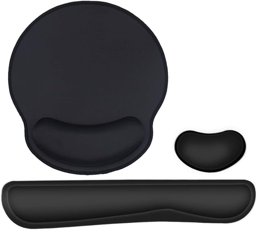 TREXD Mouse Pad with Writ Rest Soft Memory Foam Mouse Pad Anti-Skid Ergonomic Mat Gel Wrist Support Gaming Mouse Pad