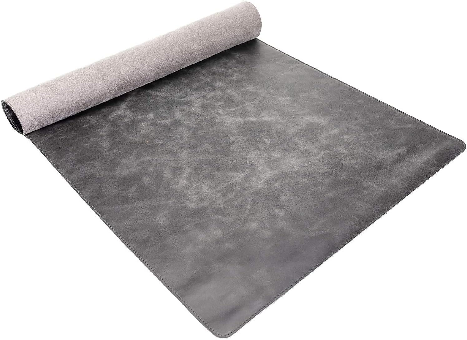 Venito Premium Leather Desk Pad Mat (31.5 X 14.6 inch) - Medium Desk Mat for Keyboard and Mouse Home Office Accessories (Faded Gray) - Image 5