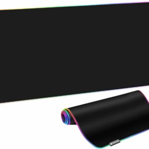 VIVO Extra Large 71 x 36 inch Full Size Desk Pad with RGB Lighting for Office Ambience and Immersive Gaming, Oversized Mouse Pad Table Top Cover, 12 Color Modes, Non-Slip Base, Black, DESK-PAD72-36