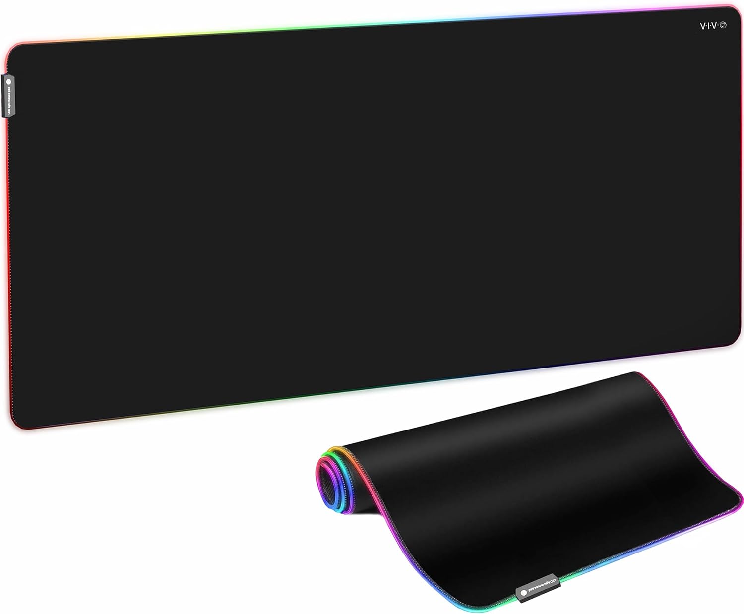 VIVO Extra Large 71 x 36 inch Full Size Desk Pad with RGB Lighting for Office Ambience and Immersive Gaming, Oversized Mouse Pad Table Top Cover, 12 Color Modes, Non-Slip Base, Black, DESK-PAD72-36