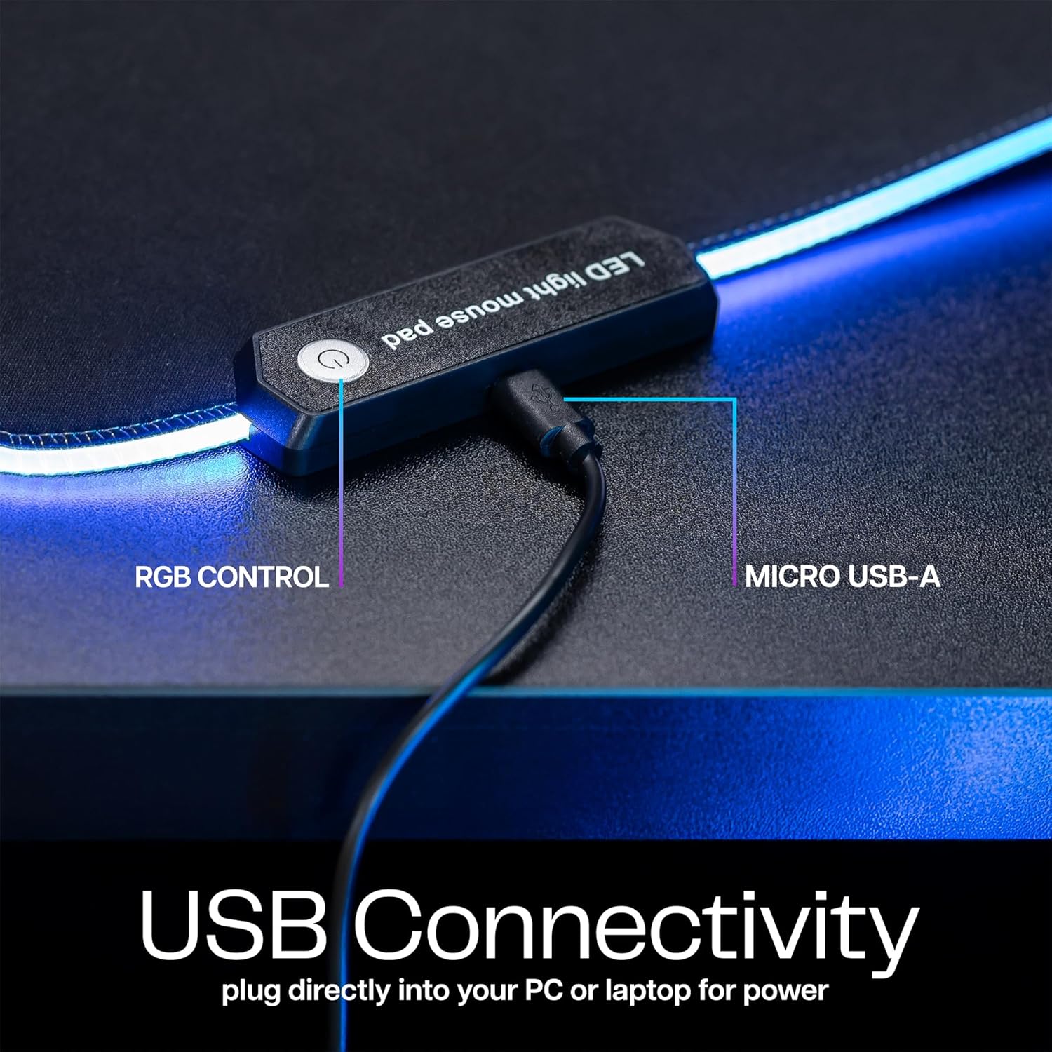 VIVO Extra Large 71 x 36 inch Full Size Desk Pad with RGB Lighting for Office Ambience and Immersive Gaming, Oversized Mouse Pad Table Top Cover, 12 Color Modes, Non-Slip Base, Black, DESK-PAD72-36 - Image 7