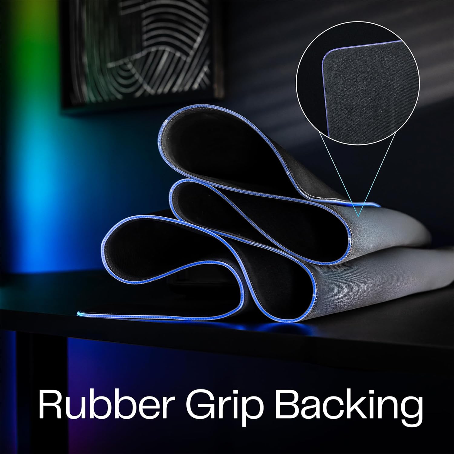 VIVO Extra Large 71 x 36 inch Full Size Desk Pad with RGB Lighting for Office Ambience and Immersive Gaming, Oversized Mouse Pad Table Top Cover, 12 Color Modes, Non-Slip Base, Black, DESK-PAD72-36 - Image 6