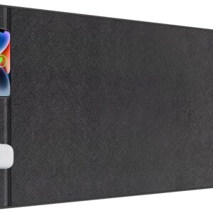 Wireless Charging Mouse Pad, 31.5"x11.7" XXL Large Office Desk Pad with Ultra-Smooth Surface,Non-Slip Base, Classic Black Waterproof Computer Desk Mat for MacBook, PC, Laptop