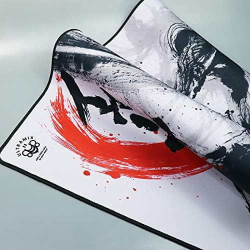 XXL Large Gaming Laptop Mouse Pad, Japanese Artisan Mouse pad Anime, Samurai Yukimura Sanada Sumie 35.4 x 15.7 x 0.1 inches (900 x 400 x 3 mm) Thick Rubber Table Mat,White Mouse pad - Image 4