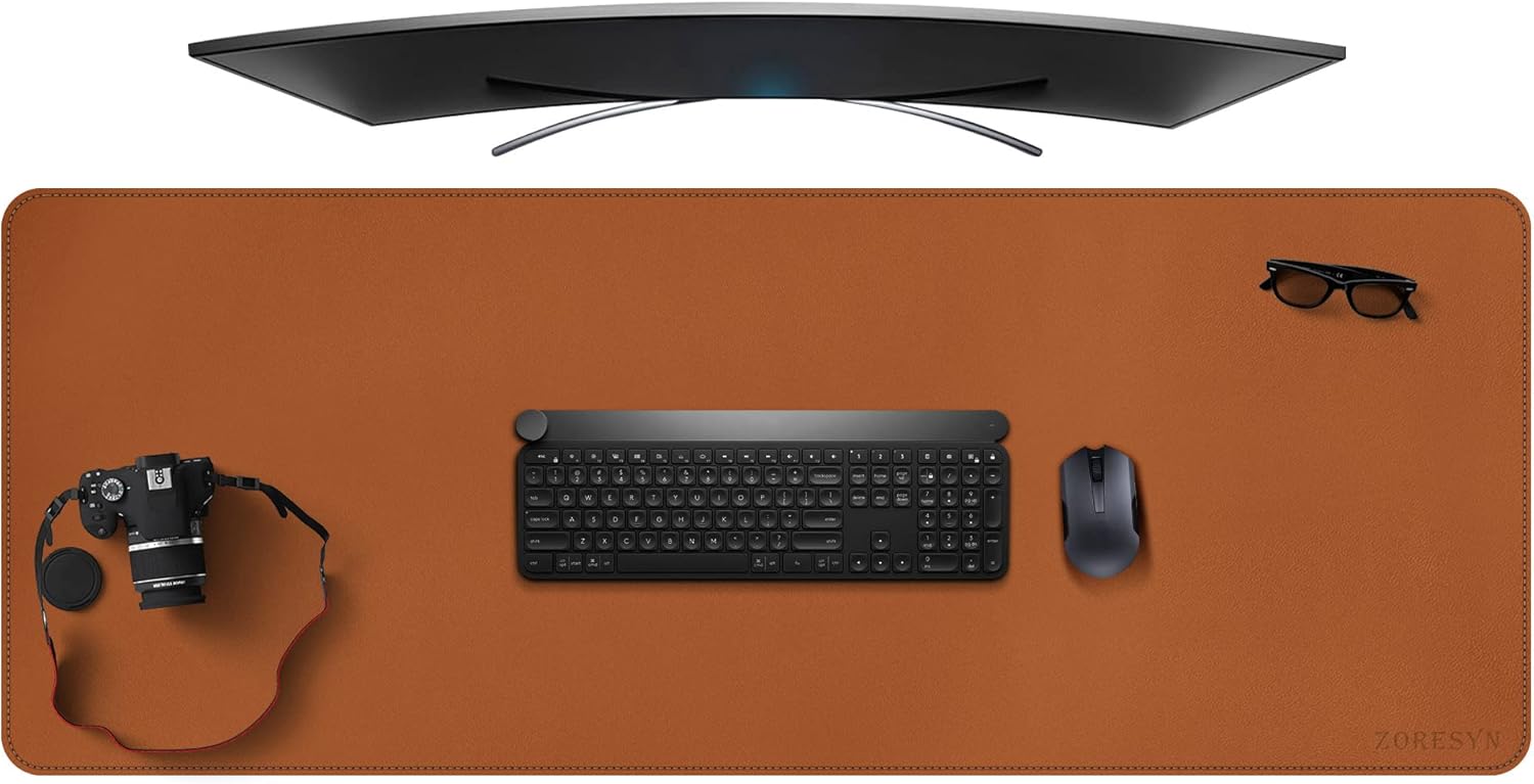 ZORESYN Conference Desk Mat Black (70.87" x 31.5") - PU Leather Large Mouse pad for Keyboard, Desk Mat with Nonslip Base and Waterproof Desktop Writing Pad Mouse Mat - Image 25